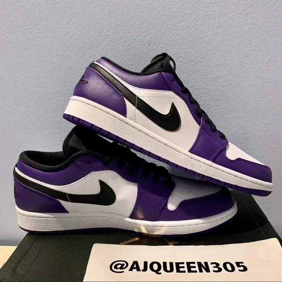 Air Jordan 1 Low Court Purple Men’s - Picture 2 of 4